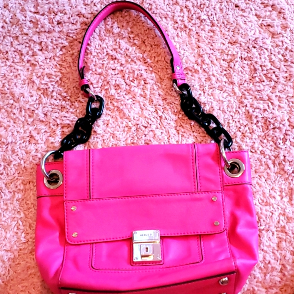 Pink leather purse